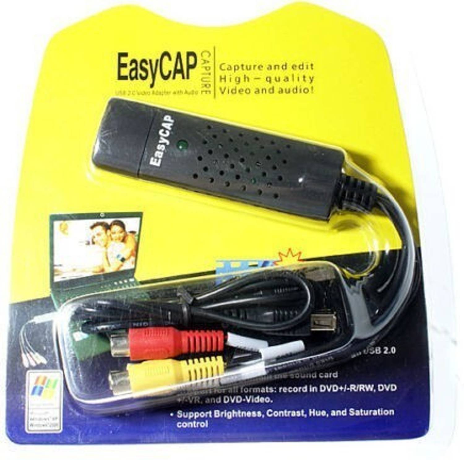 EASYCAP TV-out Cable GD2355 (Black, For Laptop)