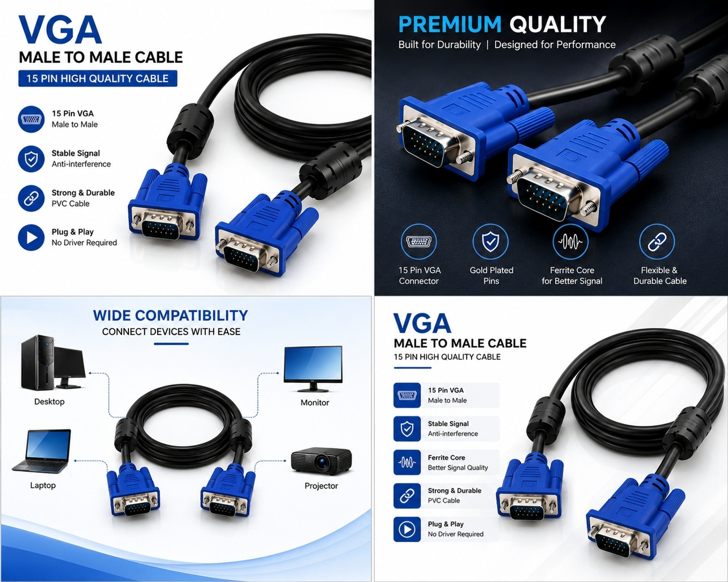 Image of HMNextGen TV-out Cable VGA-1.5M-BLK