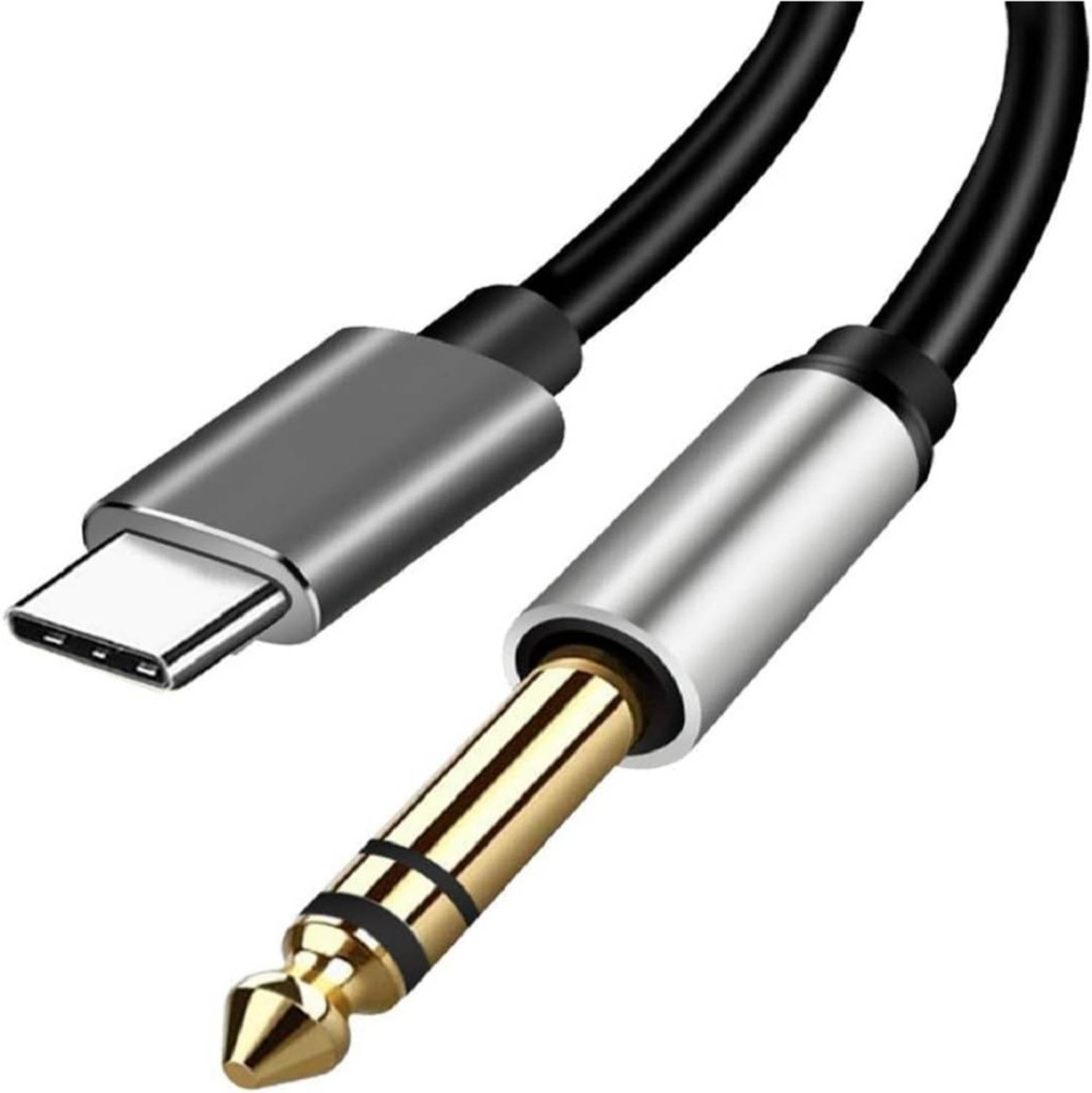 PAC  TV-out Cable USB C to TRS Audio Stereo Cable,6.6FT/2Meter Type C to 6.35mm 1/4 Male Aux