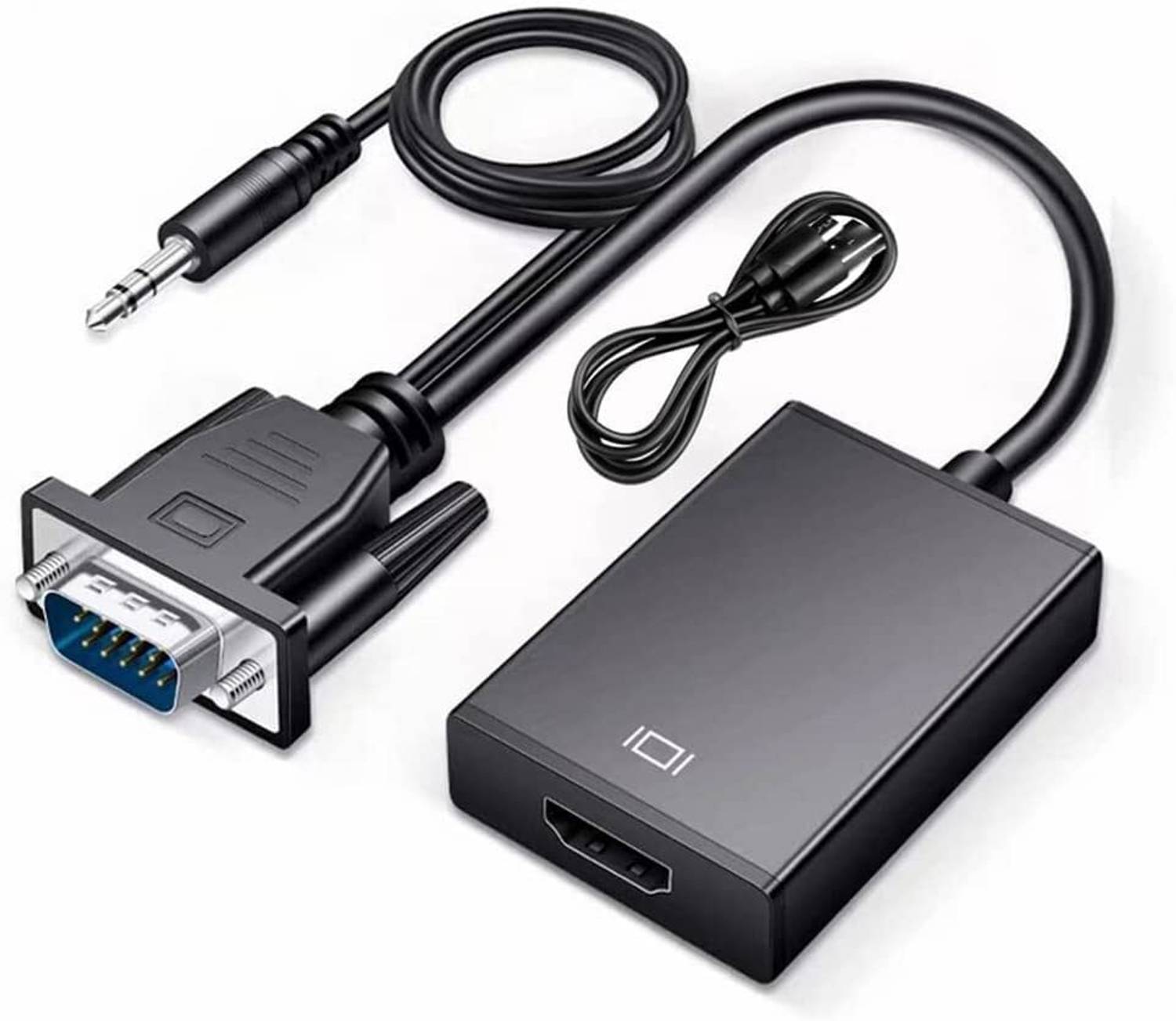 atdaraz  TV-out Cable VGA to HDMI Converter Adapter with Audio for Connecting VGA Interface to HDMI