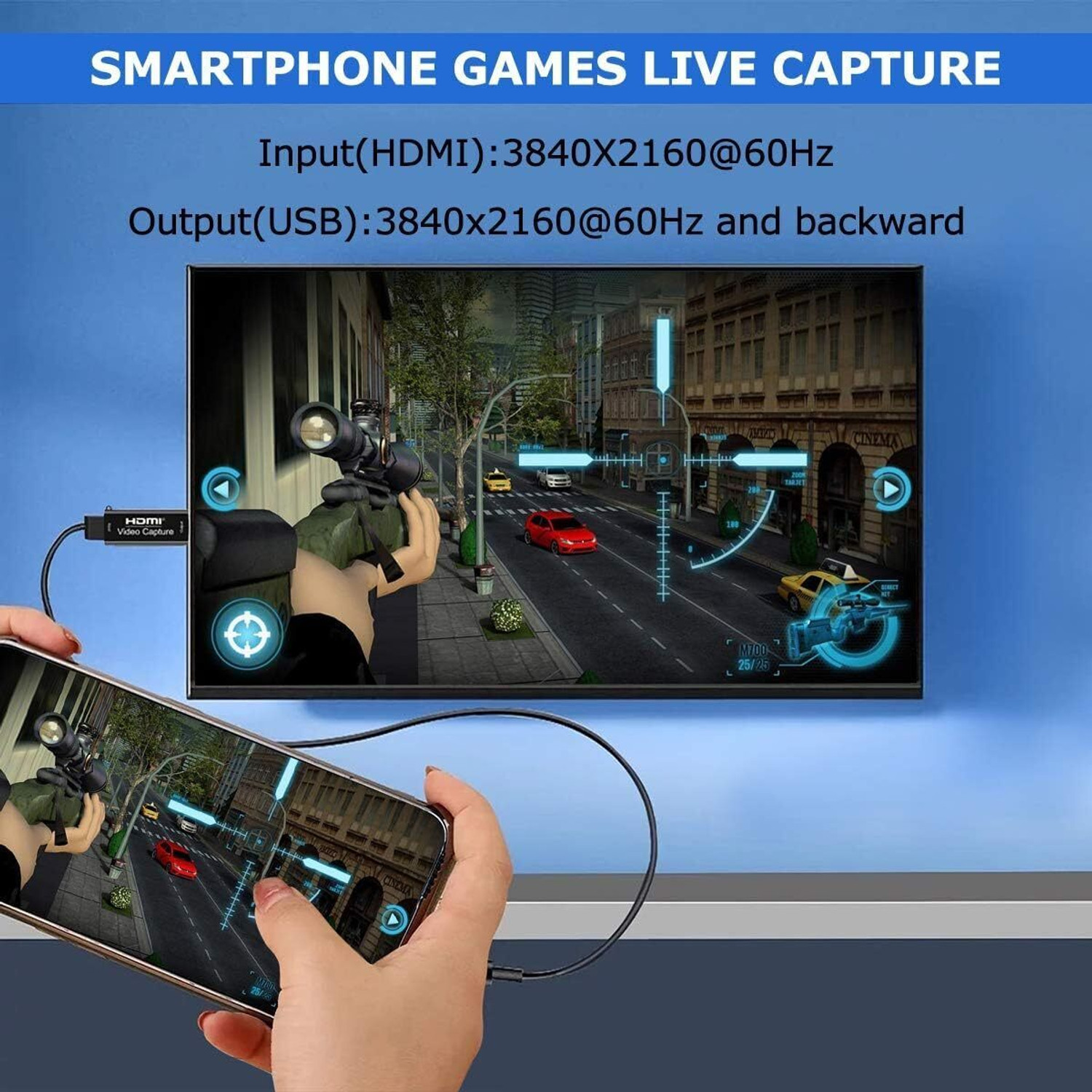 Image of Sancy 4K HDMI Video Capture Card Game Capture Card Cam Link Card, Video Capture Device Media Streaming Device