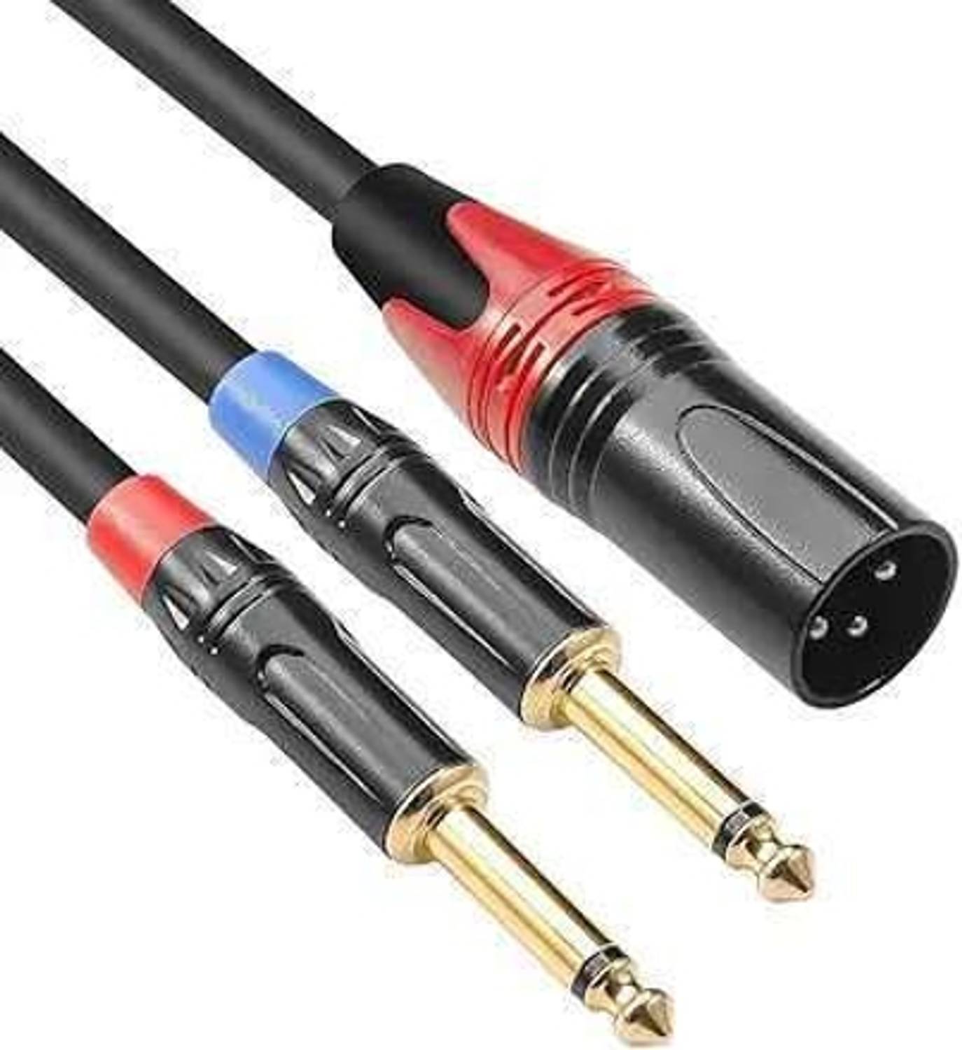 Kebilshop TV-out Cable Dual 1/4 inch to XLR Male Y Splitter Cable(4 FEET),Male XLR to Dual 6.35mm