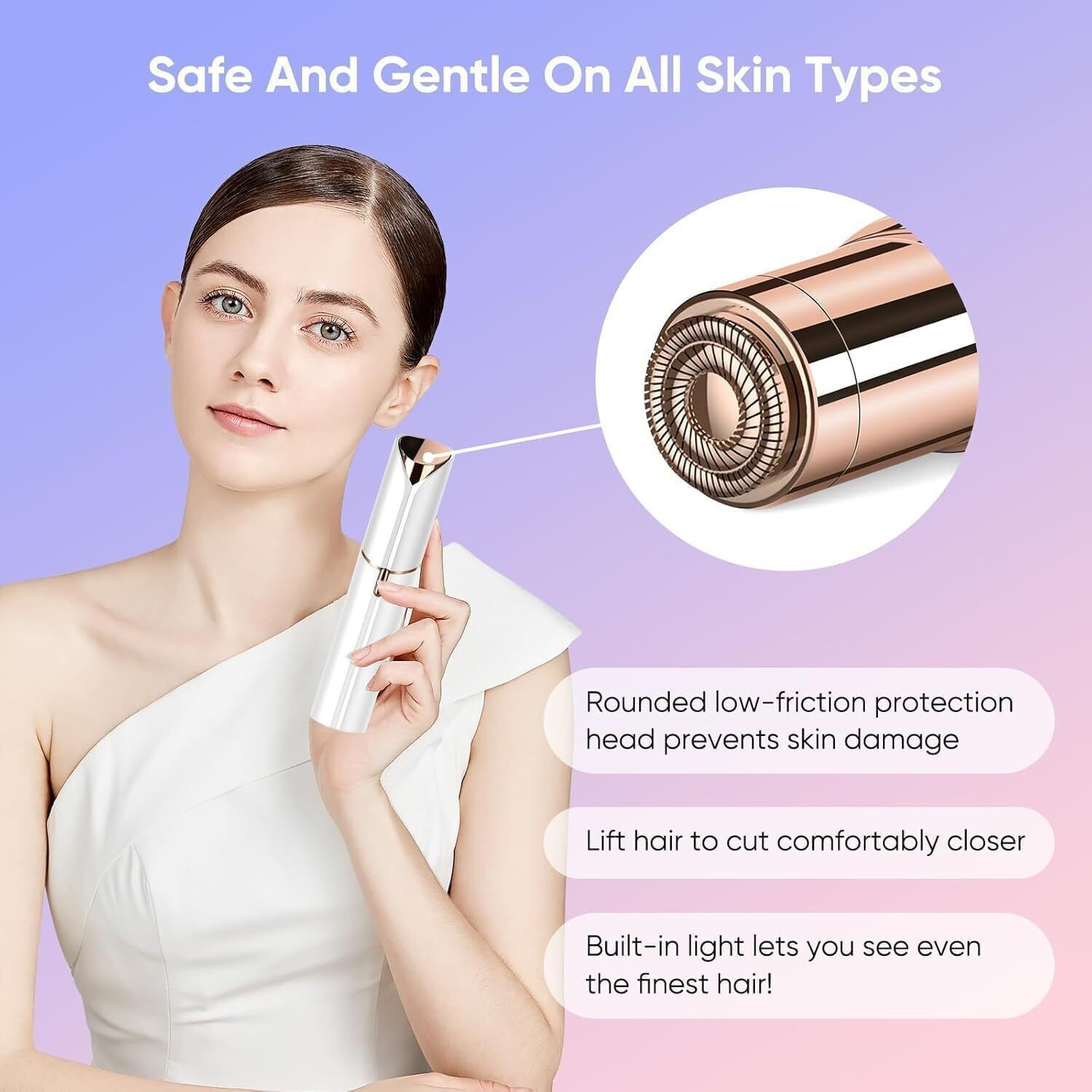 Image of Tortoise zone Electric Hair Removal Shaver With Battery for Women