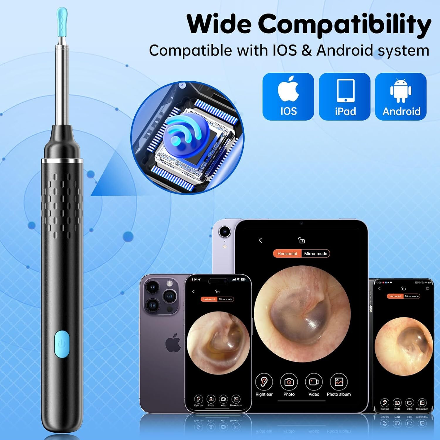 Image of SPARKLESS Ear Wax Removal Tool Camera, 1080P HD Ear Camera & 6 LED Lights