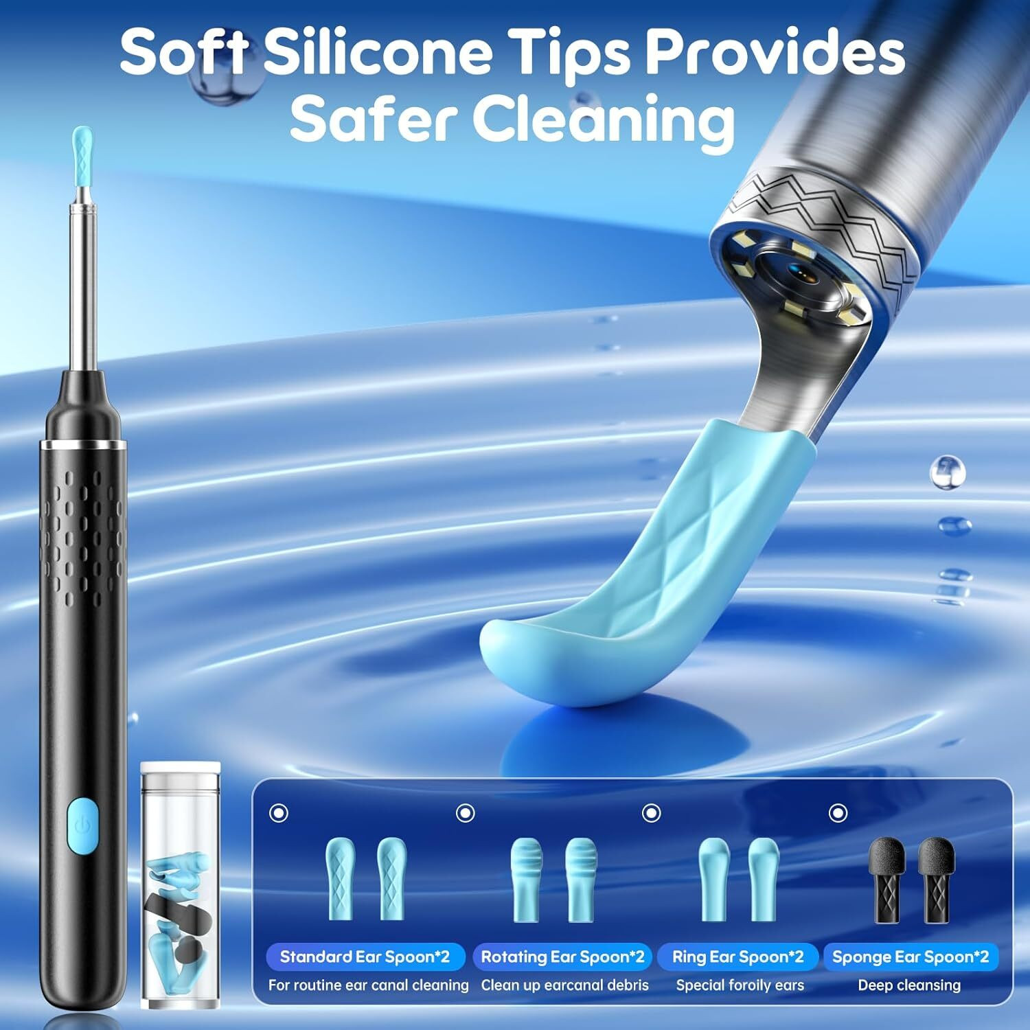 Image of SPARKLESS Ear Wax Removal Tool Camera, 1080P HD Ear Camera & 6 LED Lights