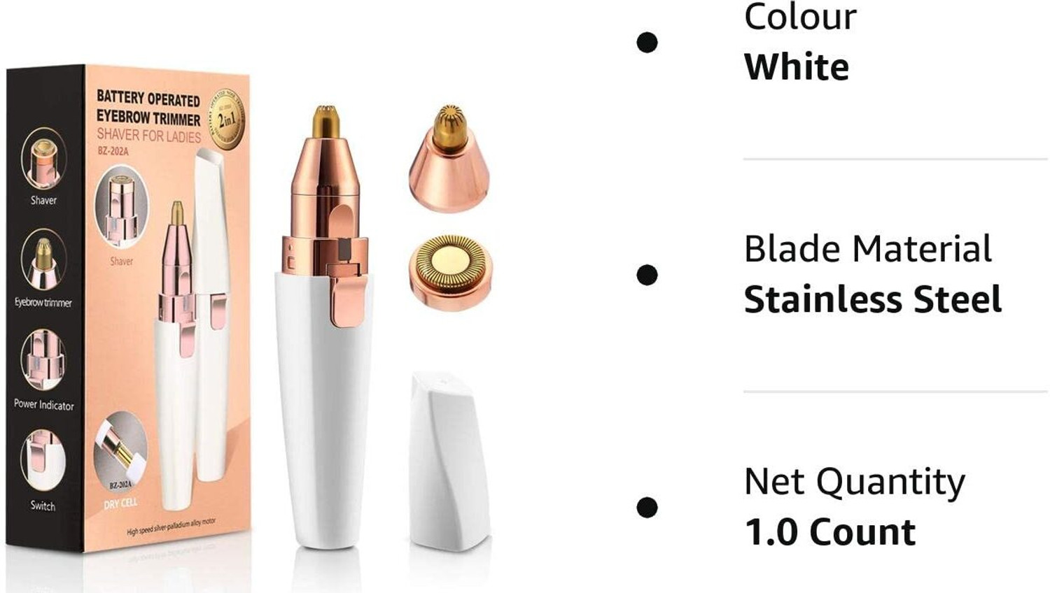 Image of PKK TRADERS 2 in 1 Hair Removal Eyebrow Epilator Rechargeable Portable Facial Hair Remover
