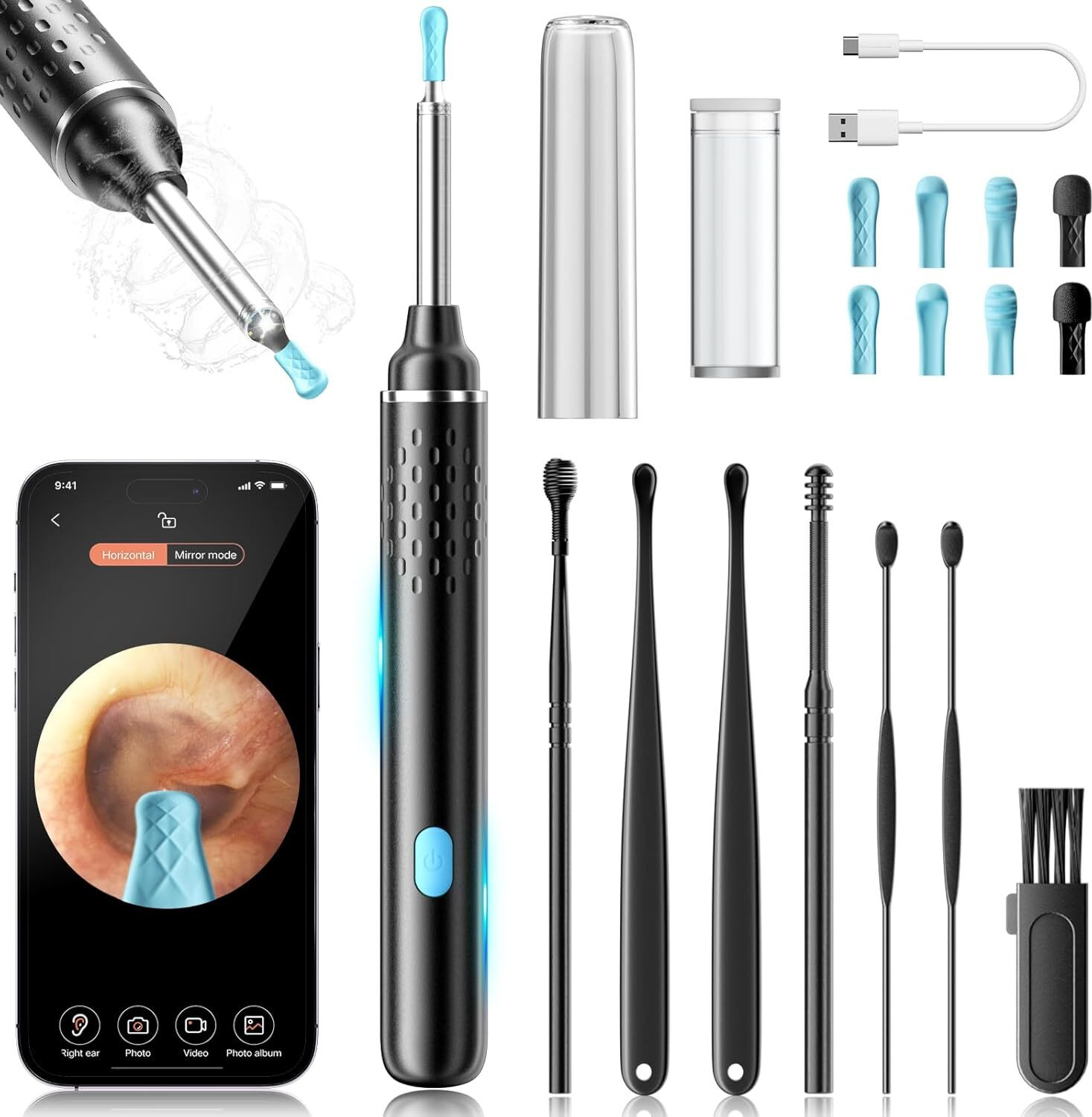 Image of SPARKLESS Ear Wax Removal Tool Camera, 1080P HD Ear Camera & 6 LED Lights