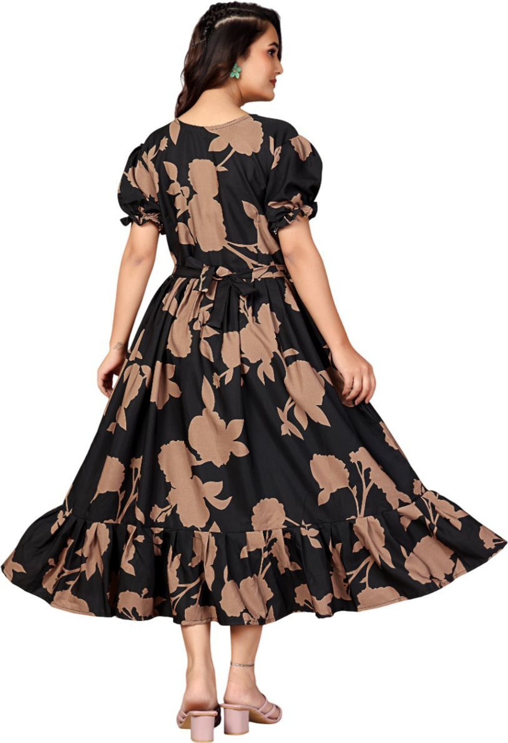 Image of Nautiful Printed Mother & Daughter Dress Twinning Set