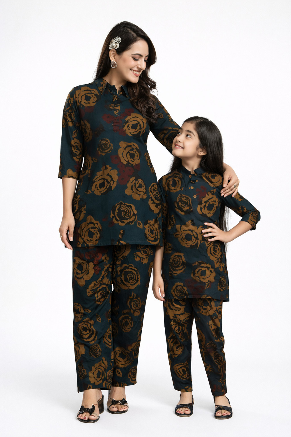 Image of Aabhilasha Printed Mother & Daughter Western Sets Twinning Set