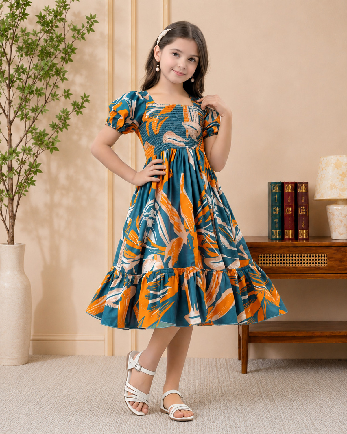 Image of Deklook Printed Mother & Daughter Dress Twinning Set