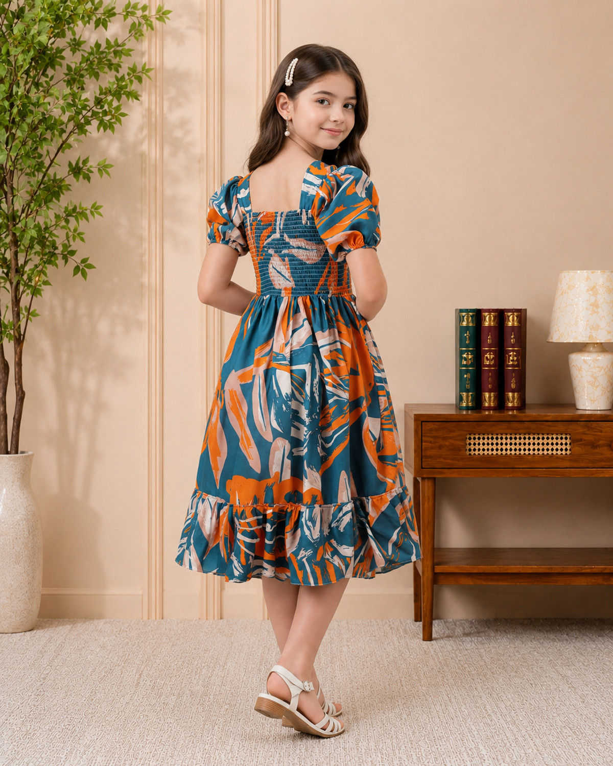 Image of Deklook Printed Mother & Daughter Dress Twinning Set