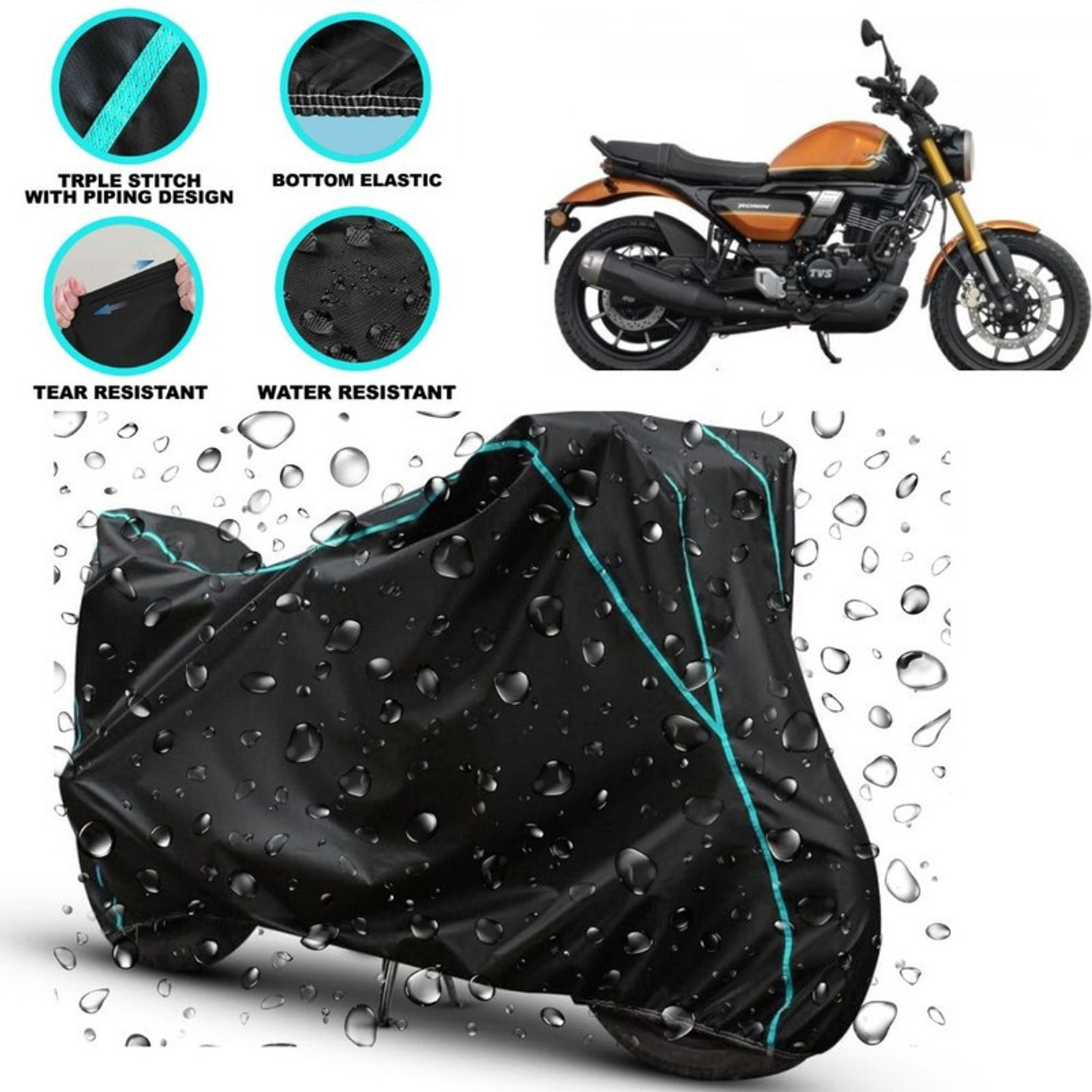 Image of kerwa Waterproof Two Wheeler Cover for TVS