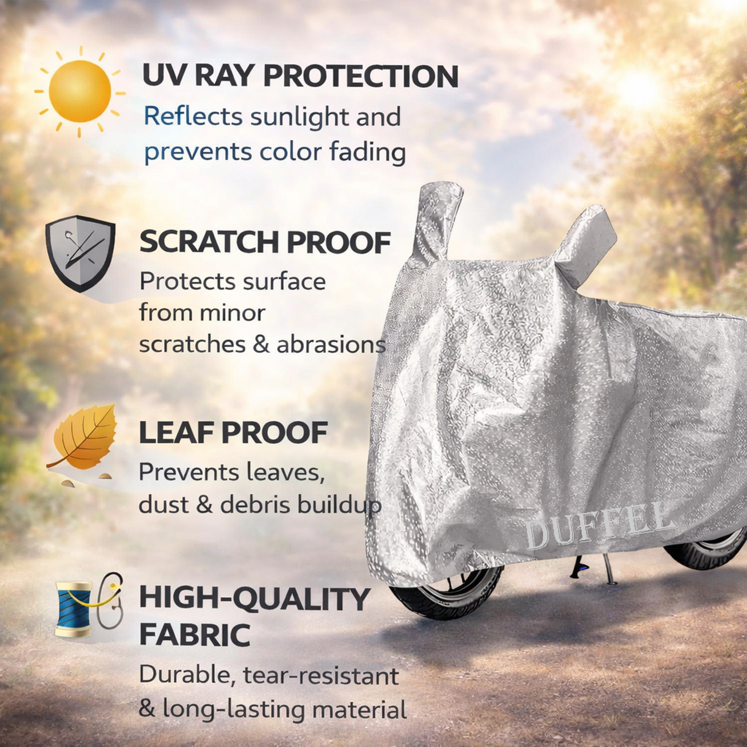 Image of Duffel Waterproof Two Wheeler Cover for Bajaj