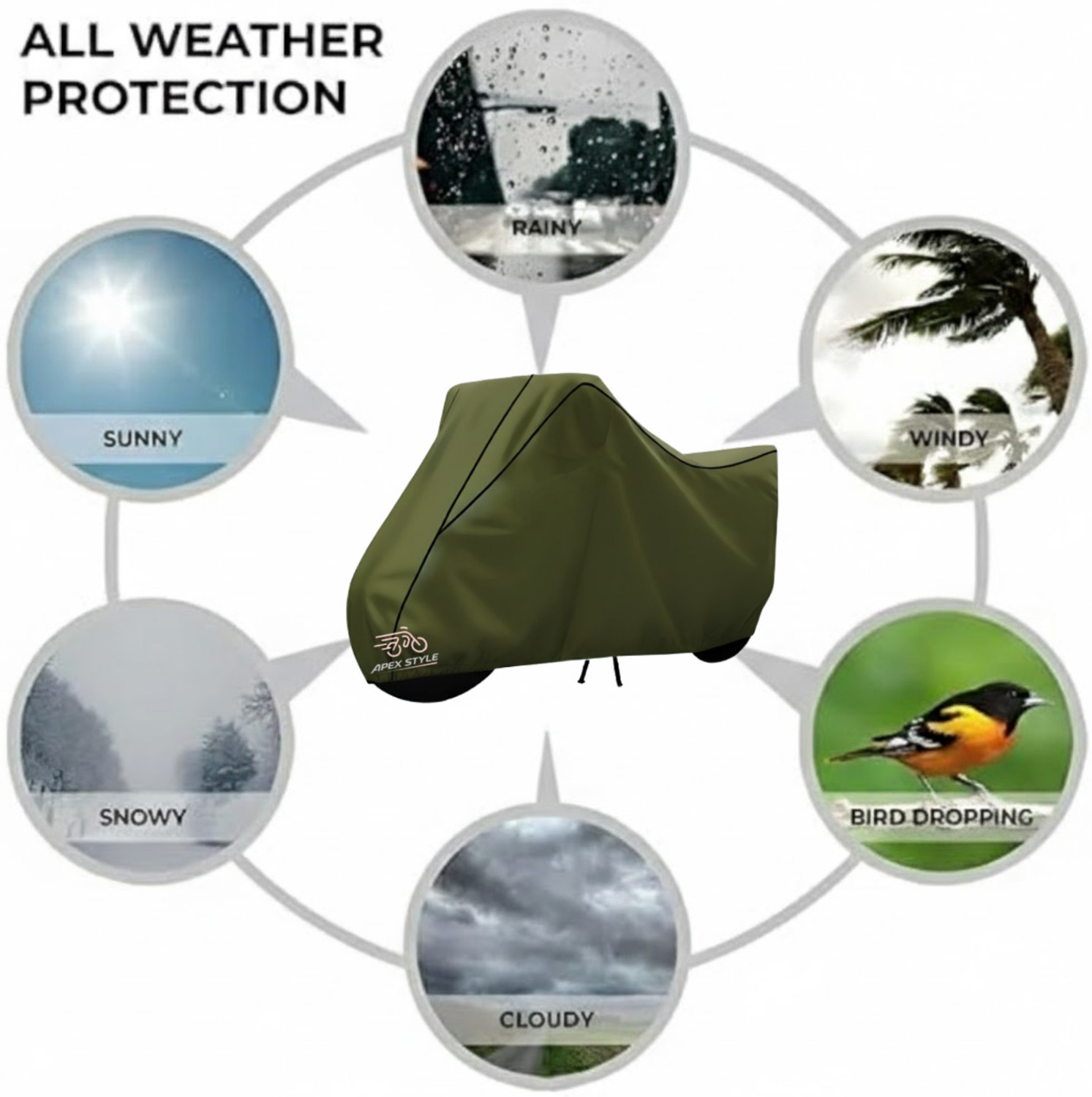 Image of Apex style Waterproof Two Wheeler Cover for Suzuki