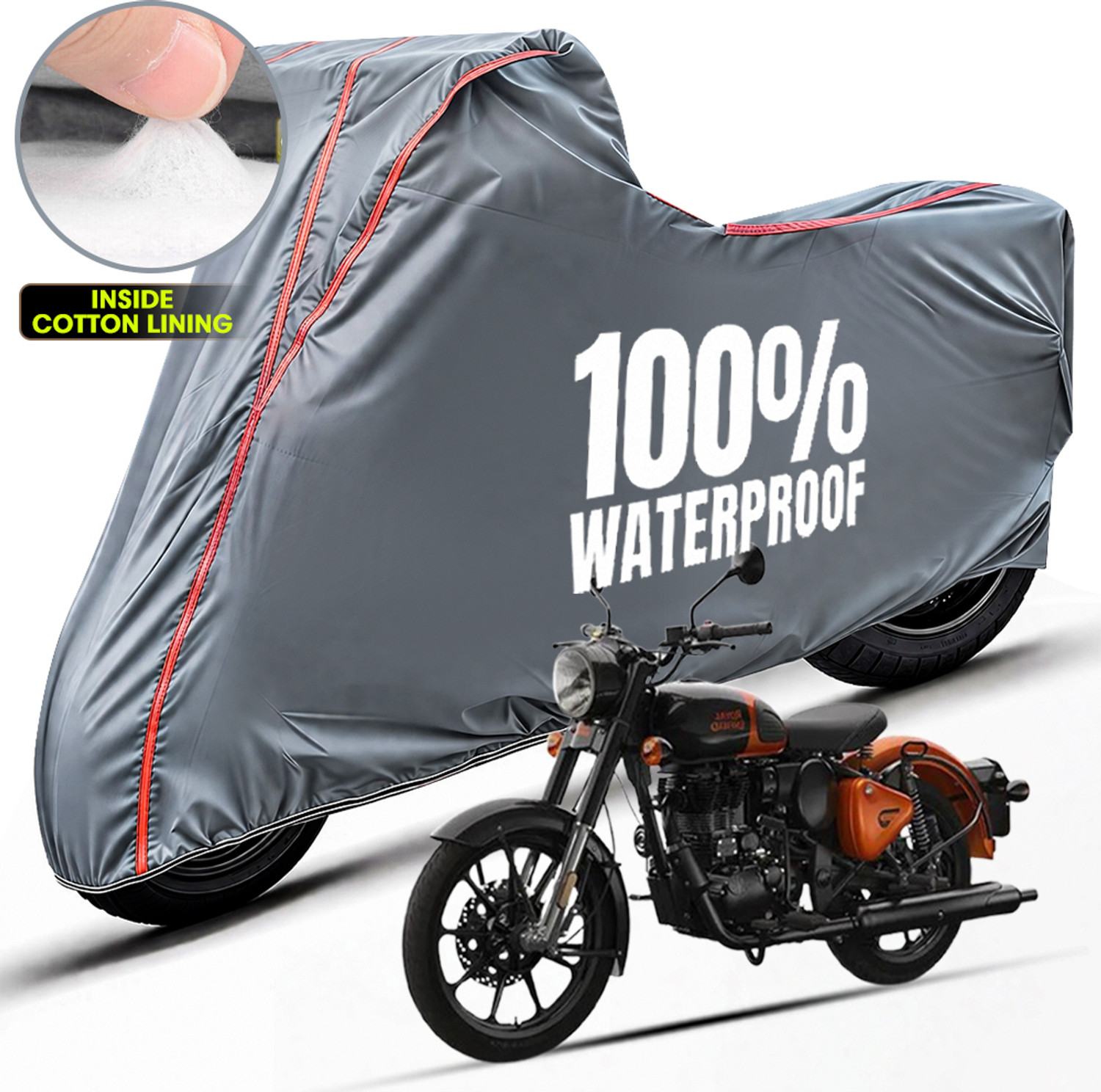 Image of Oto2eye Waterproof Two Wheeler Cover for Royal Enfield