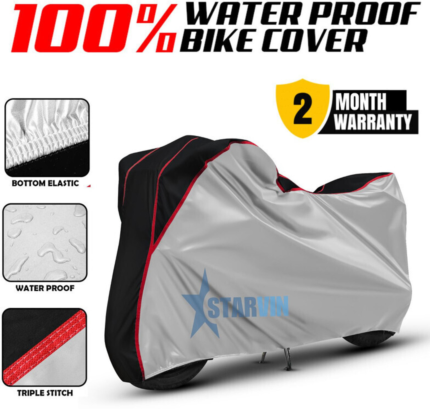 Image of Starvin Waterproof Two Wheeler Cover for Honda