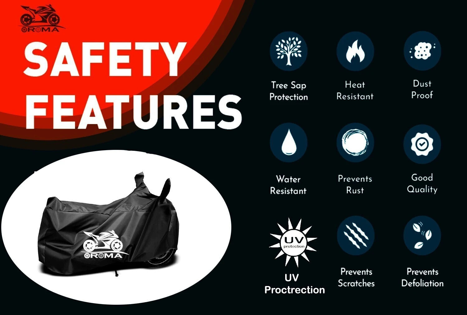 Image of Oroma Waterproof Two Wheeler Cover for Bajaj
