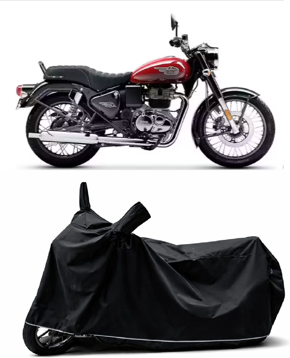 Image of whitefox Waterproof Two Wheeler Cover for Royal Enfield