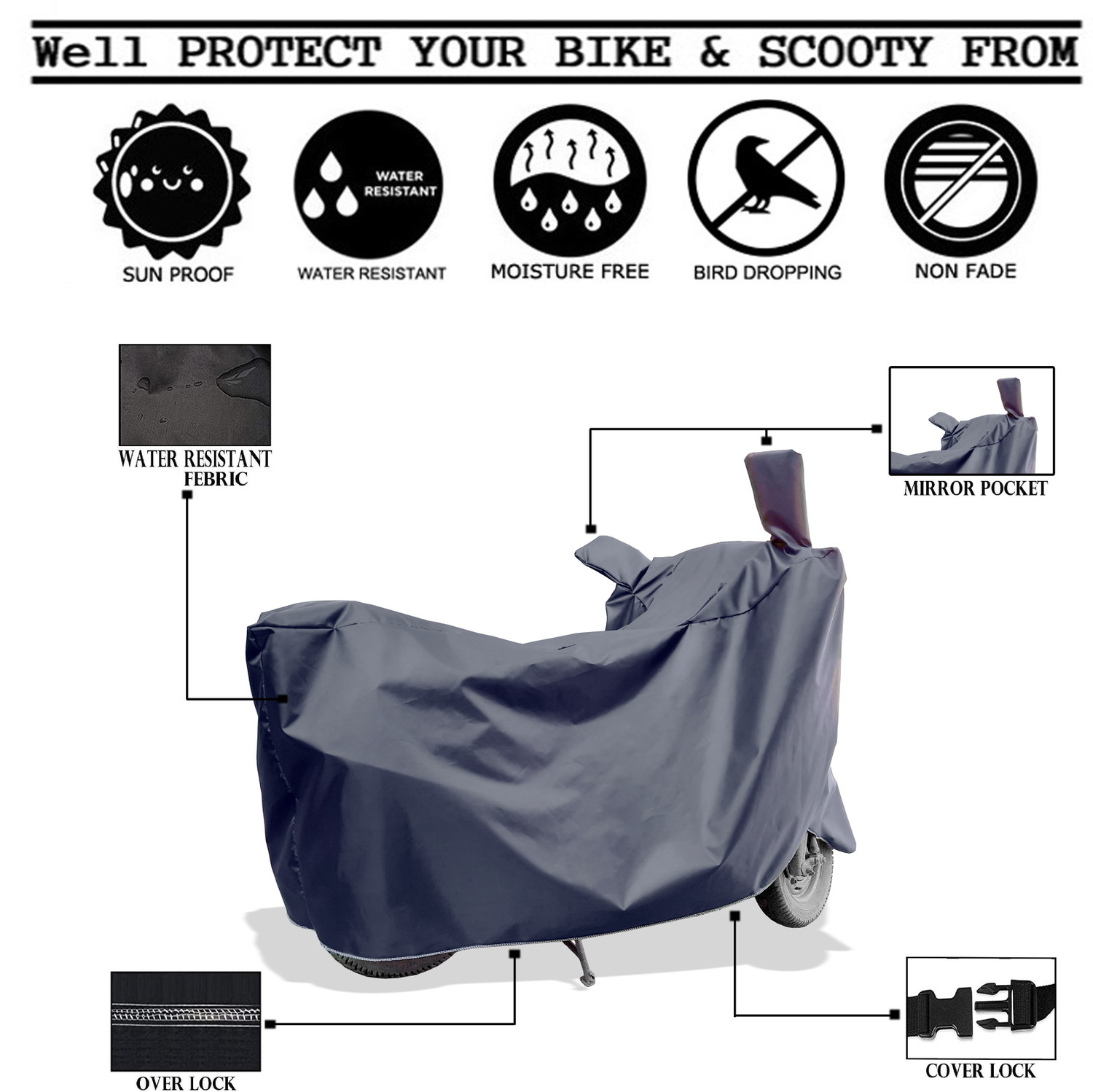 Image of Amexride Two Wheeler Cover for Suzuki