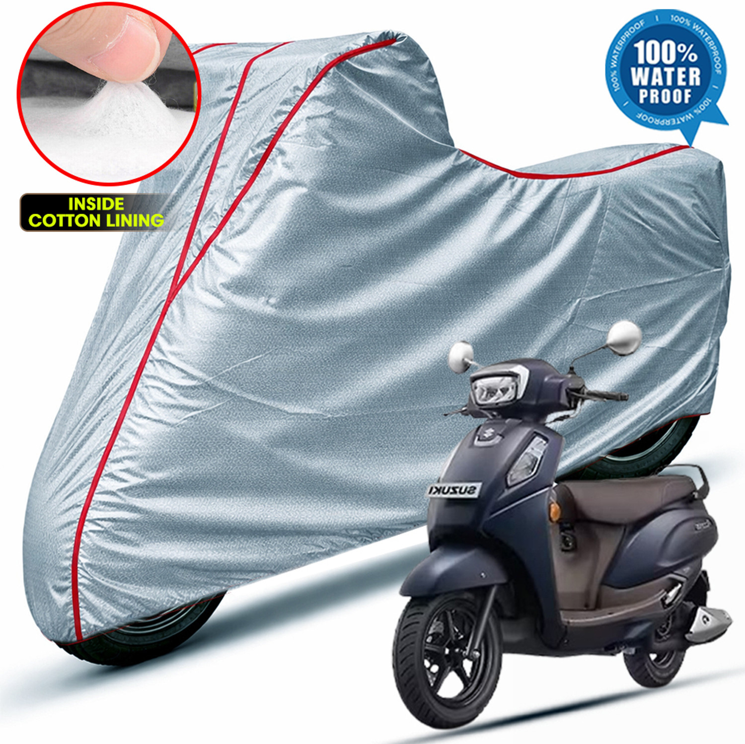 Image of Oto2eye Waterproof Two Wheeler Cover for Suzuki