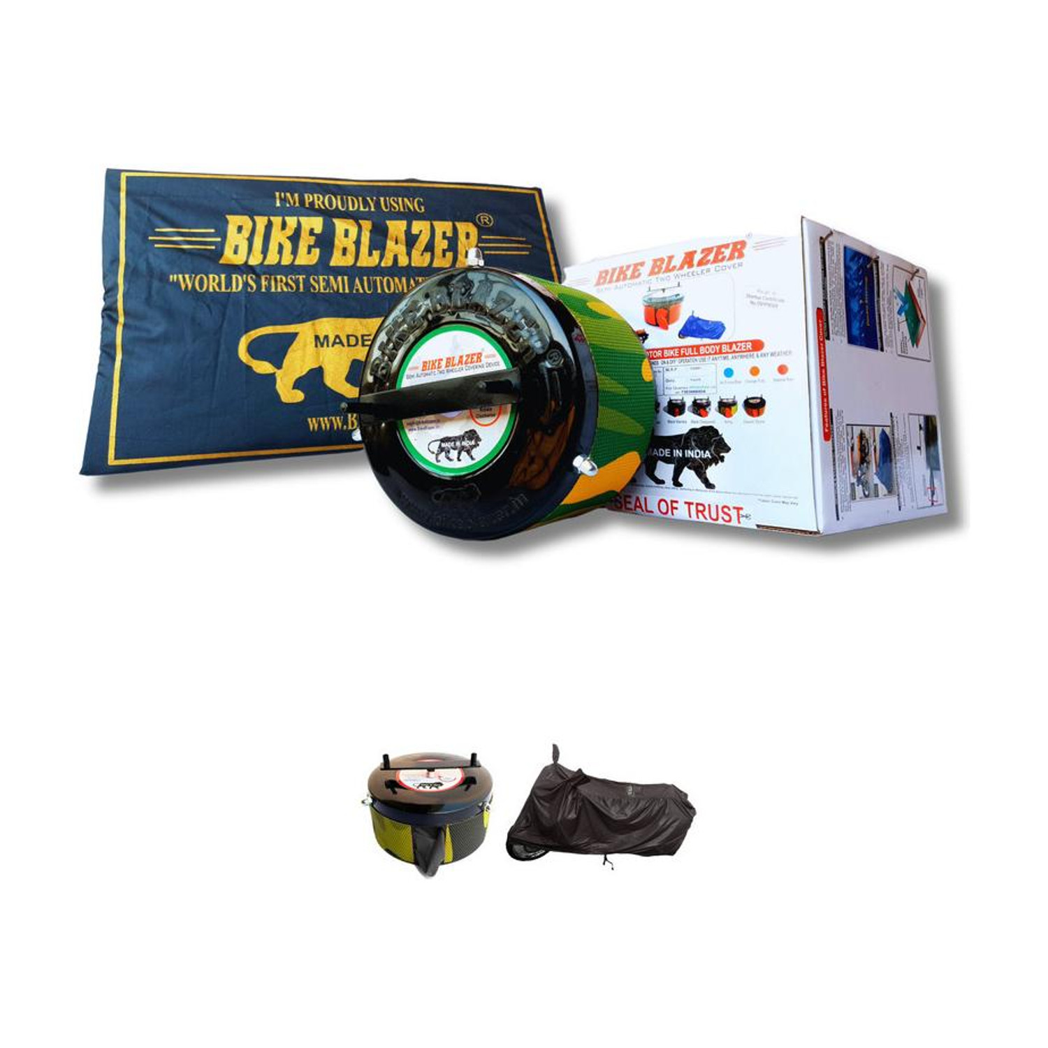 Image of BIKE BLAZER Waterproof Two Wheeler Cover for Yamaha (Sport, Black)