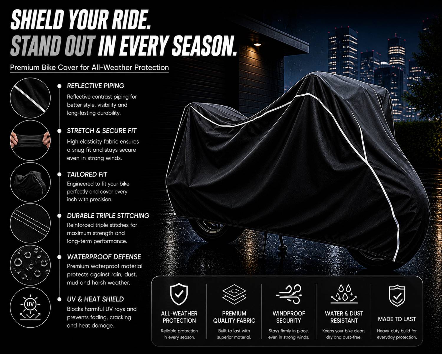 AUCTIMO Two Wheeler Cover for Honda - Image 3
