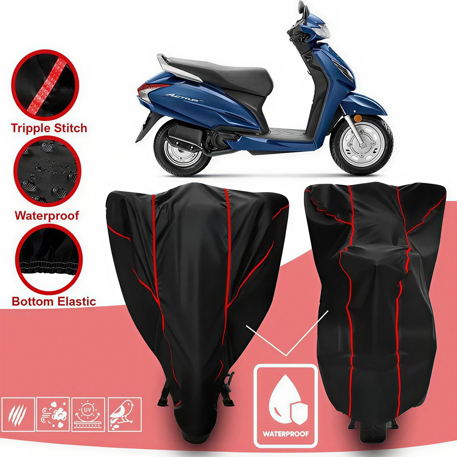 Image of WXR Waterproof Two Wheeler Cover for Honda