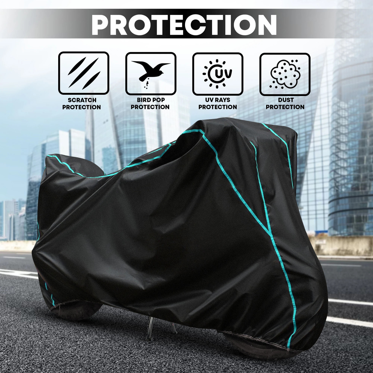 Image of AutoGalaxy Waterproof Two Wheeler Cover for Yamaha
