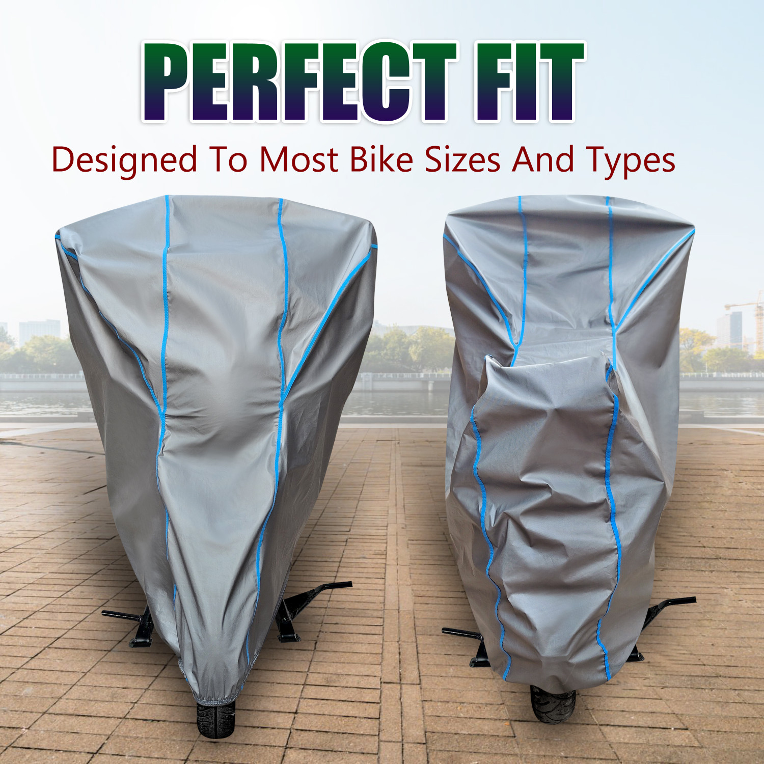 Image of HEARTCE Waterproof Two Wheeler Cover for Bajaj (Pulsar 220F, Grey)