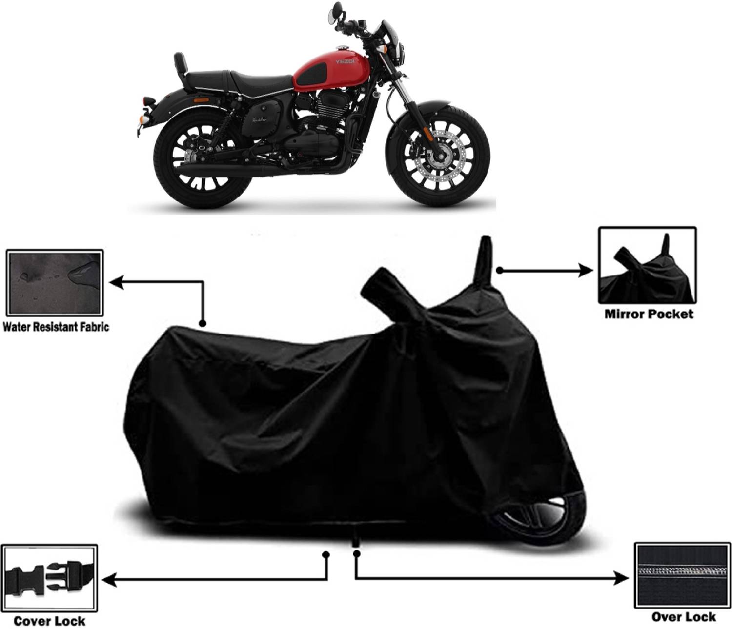 Amexride Two Wheeler Cover for Yezdi