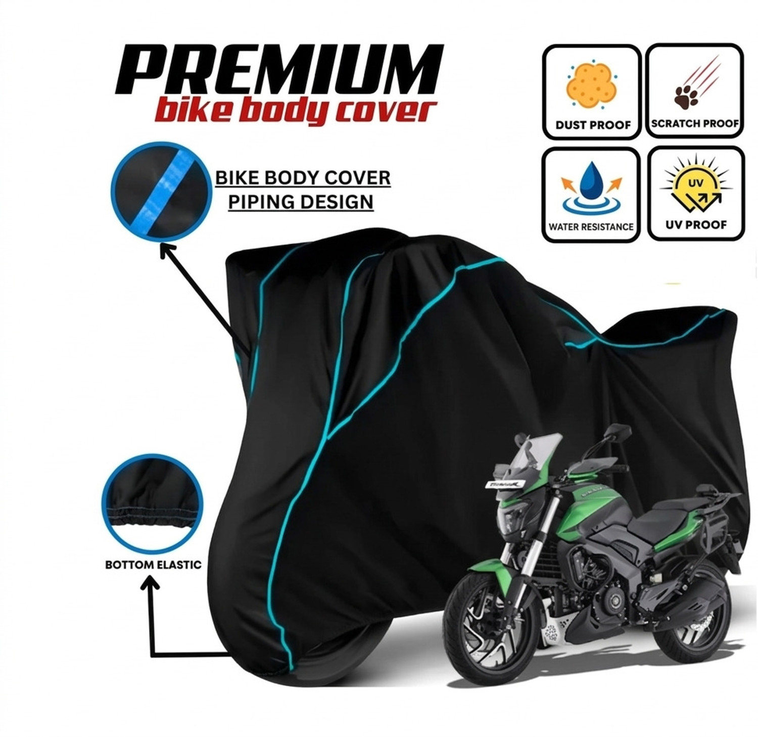 Image of Auto Drift Waterproof Two Wheeler Cover for Bajaj