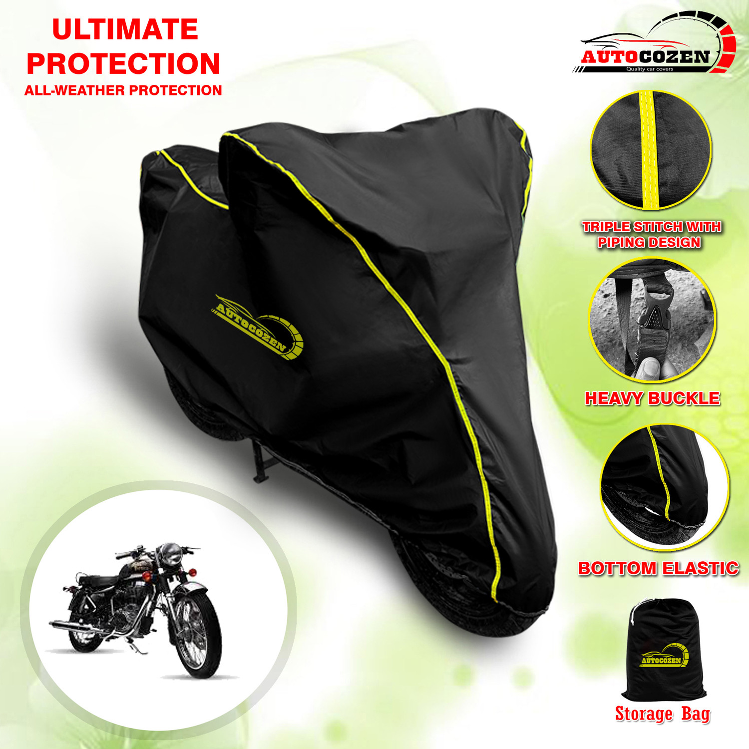 Image of AUTOCOZEN Waterproof Two Wheeler Cover for Royal Enfield