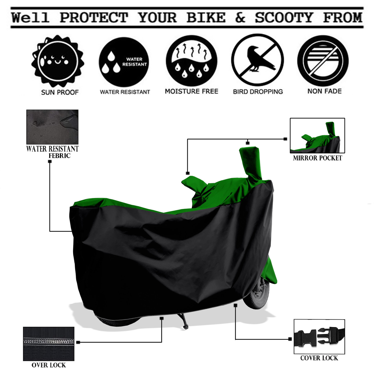 Image of Amexride Two Wheeler Cover for TVS