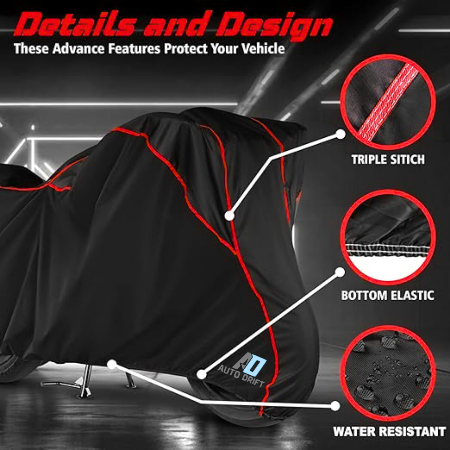 Image of Auto Drift Waterproof Two Wheeler Cover for Suzuki