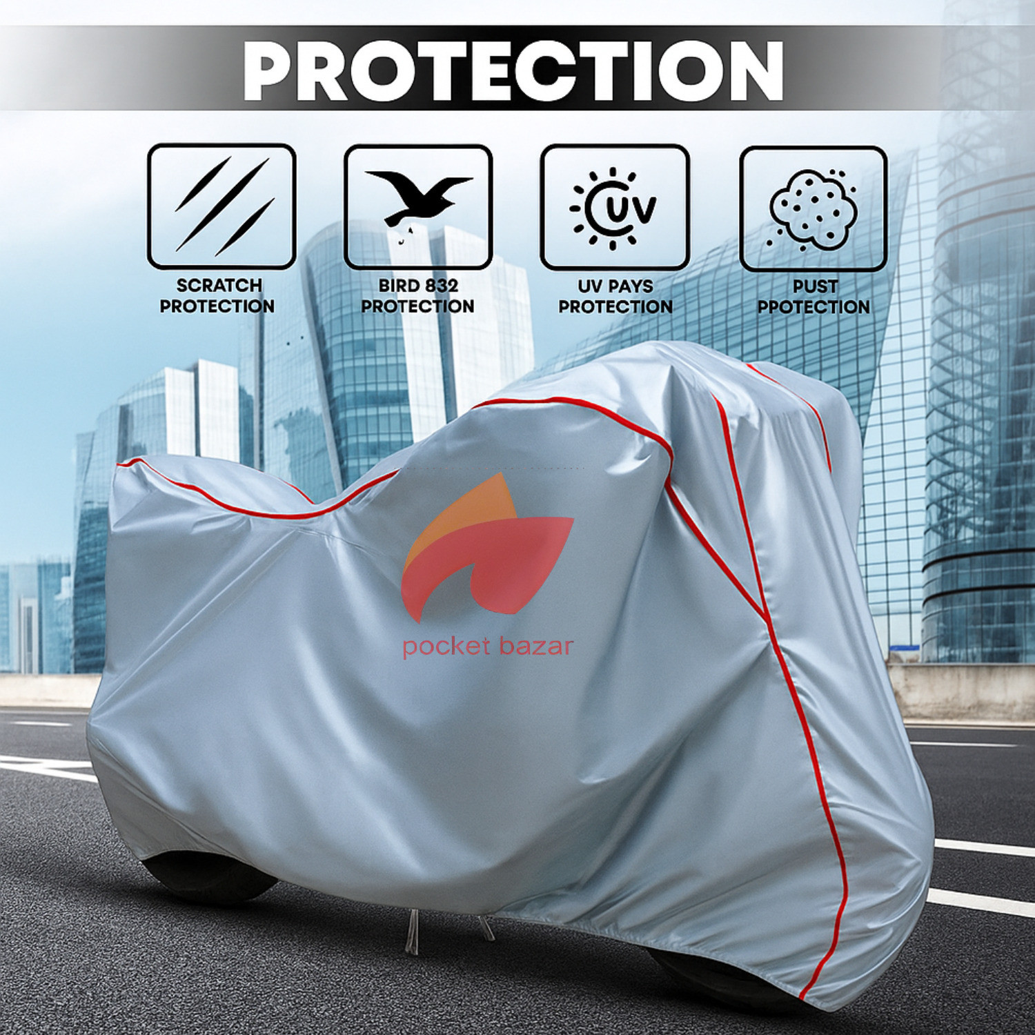 Image of pocket bazar Waterproof Two Wheeler Cover for Honda