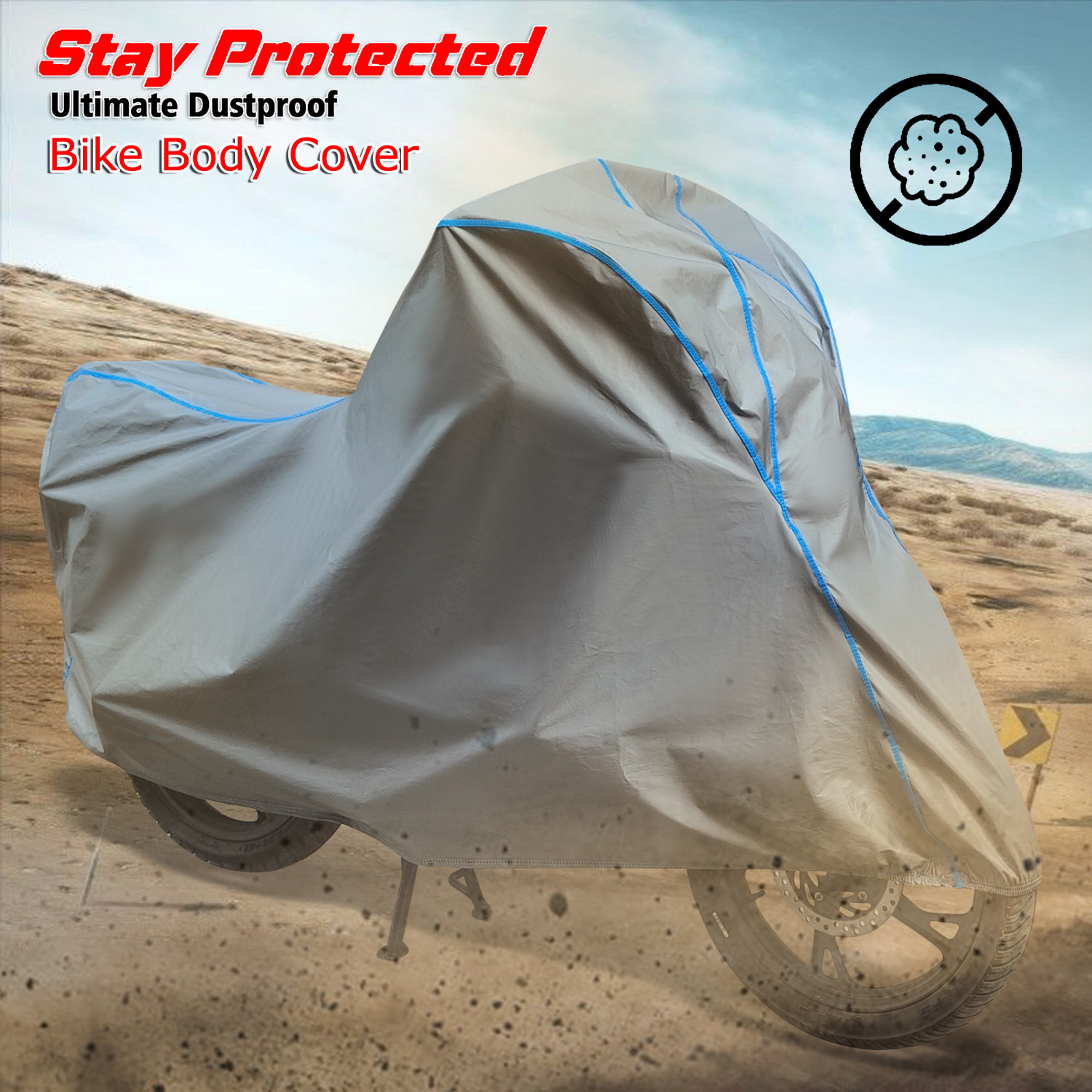 Image of HEARTCE Waterproof Two Wheeler Cover for Bajaj (Pulsar 220F, Grey)