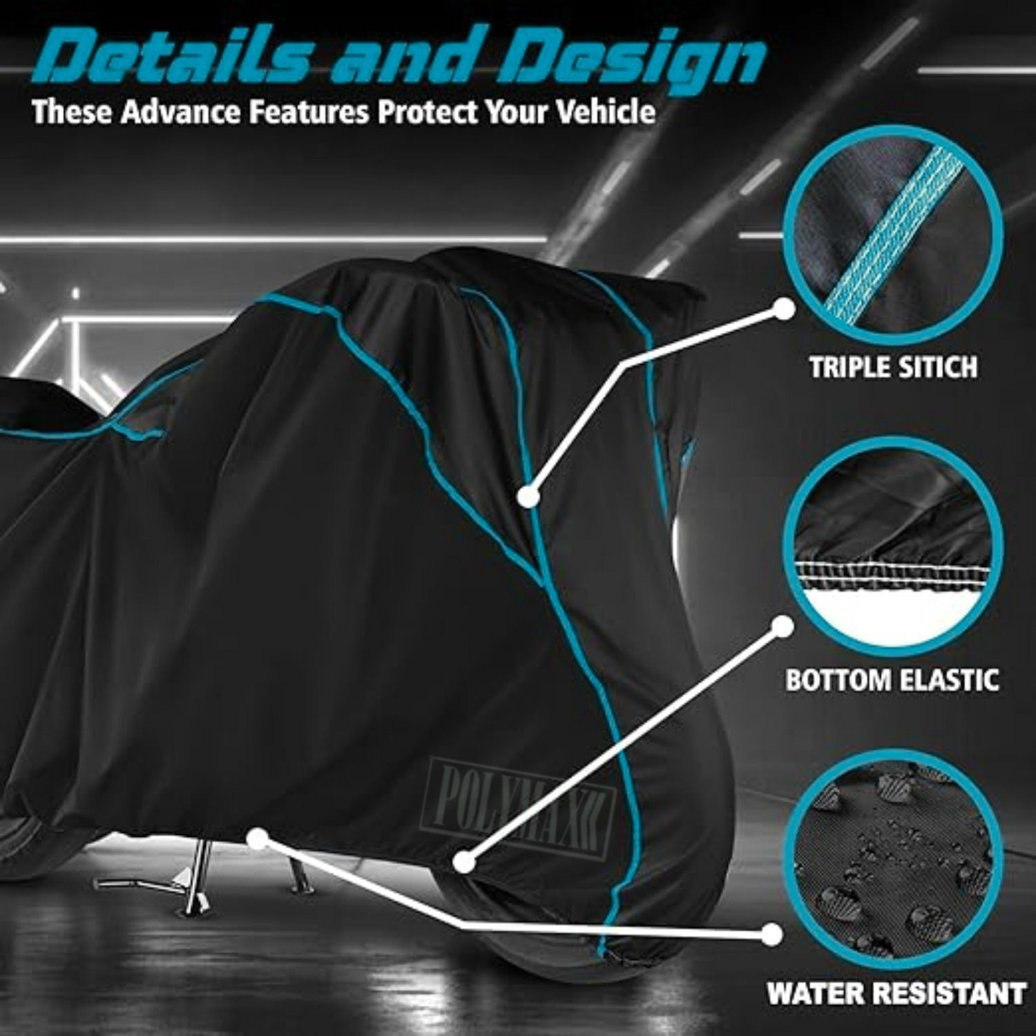 Image of OliverX Waterproof Two Wheeler Cover for TVS
