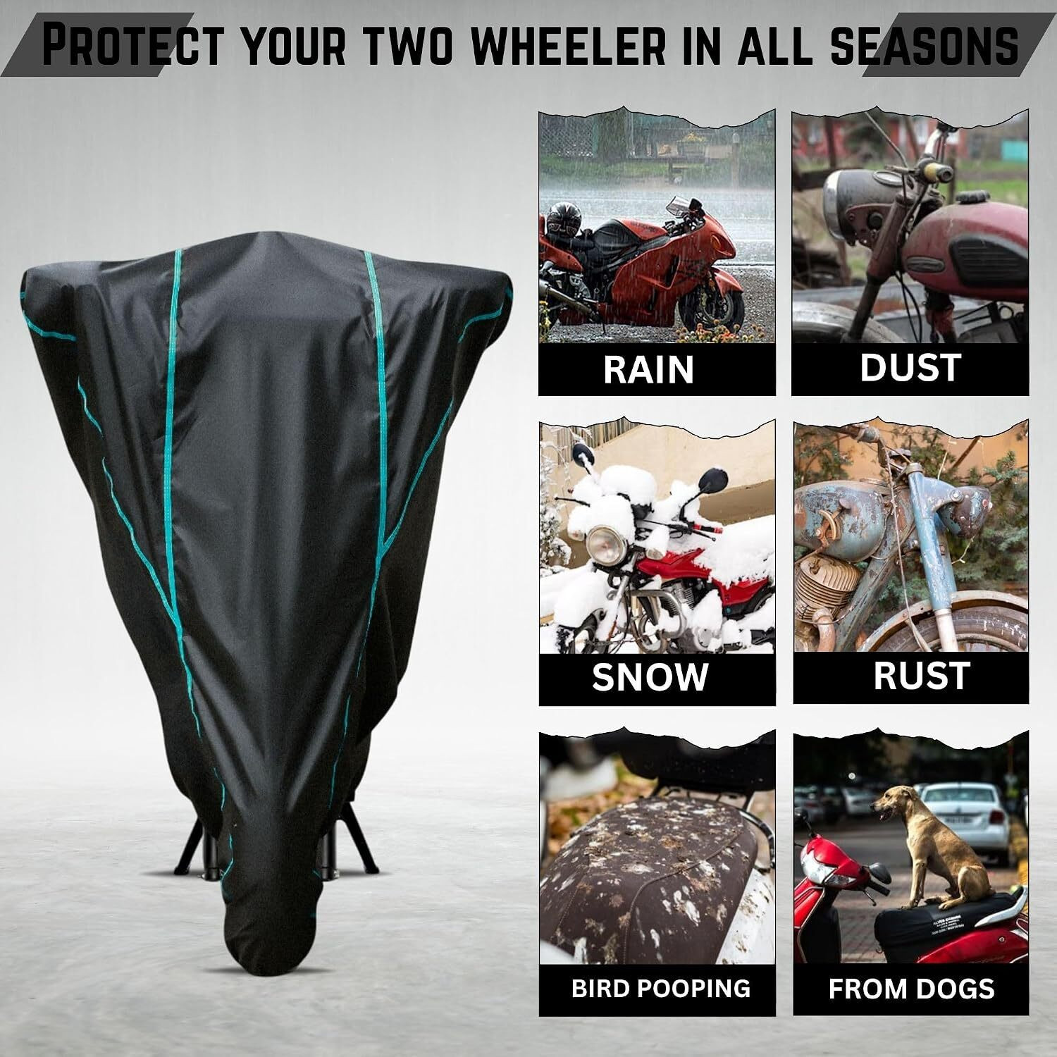 Image of rajshee hoisery Waterproof Two Wheeler Cover for Bajaj
