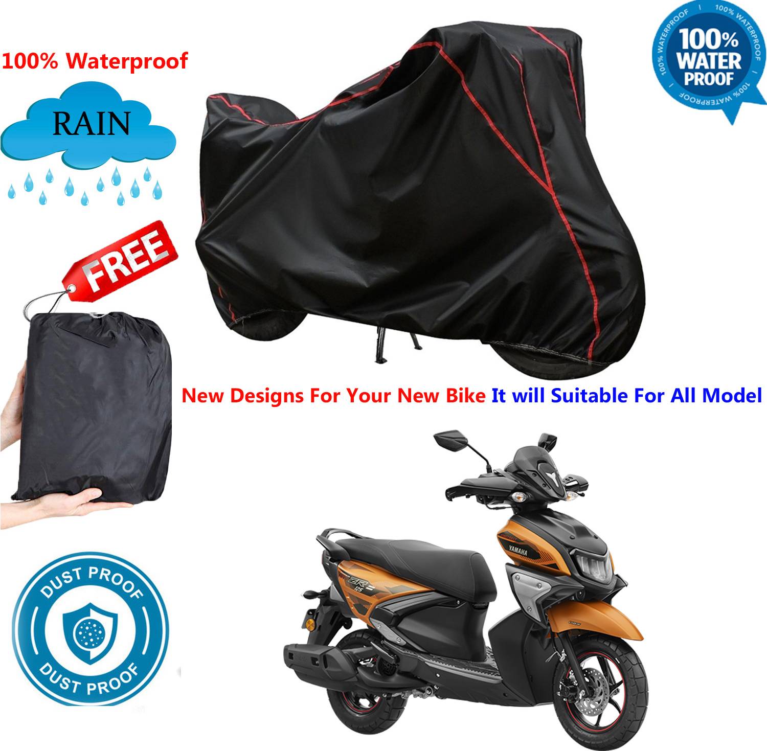 AUTOCAD Waterproof Two Wheeler Cover for Yamaha