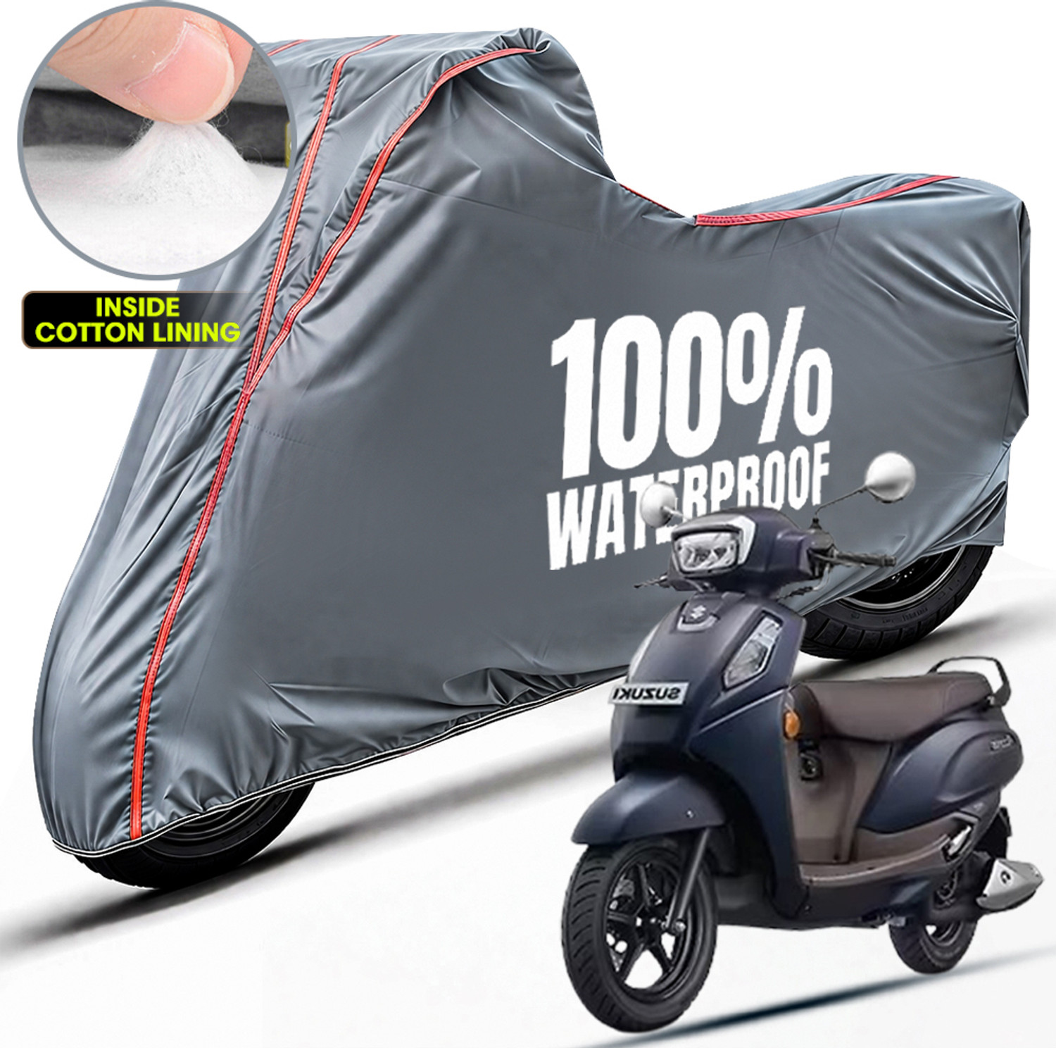 Image of Oto2eye Waterproof Two Wheeler Cover for Suzuki