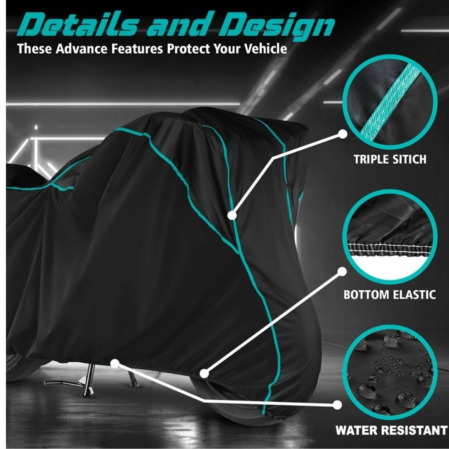 Image of LE PRA Waterproof Two Wheeler Cover for Yamaha