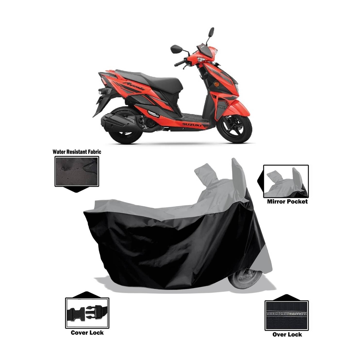 Amexride Two Wheeler Cover for Suzuki