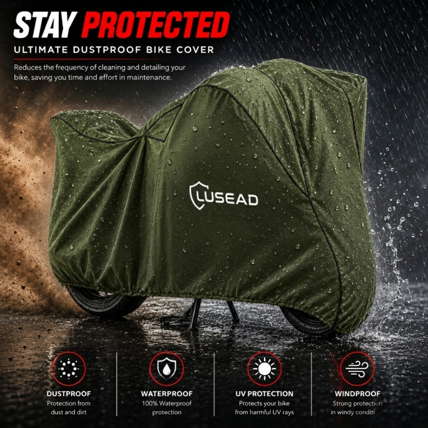 Image of Lusead Waterproof Two Wheeler Cover for Bajaj