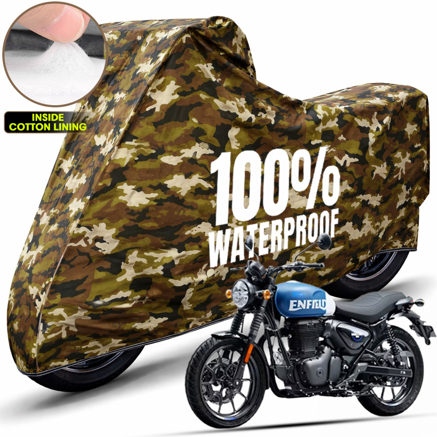 Image of Oto2eye Waterproof Two Wheeler Cover for Royal Enfield