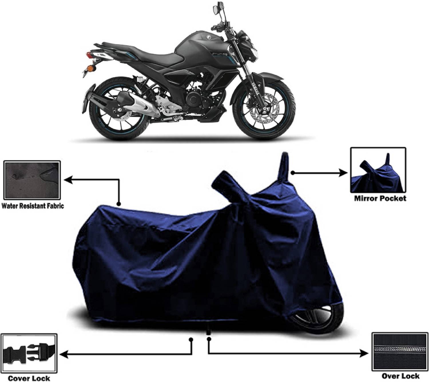 Amexride Two Wheeler Cover for Yamaha