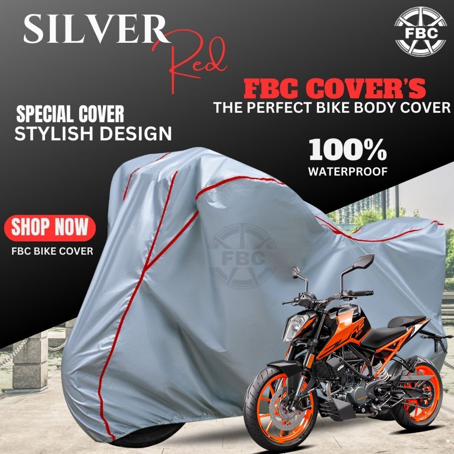 Image of AutoGalaxy Waterproof Two Wheeler Cover for KTM