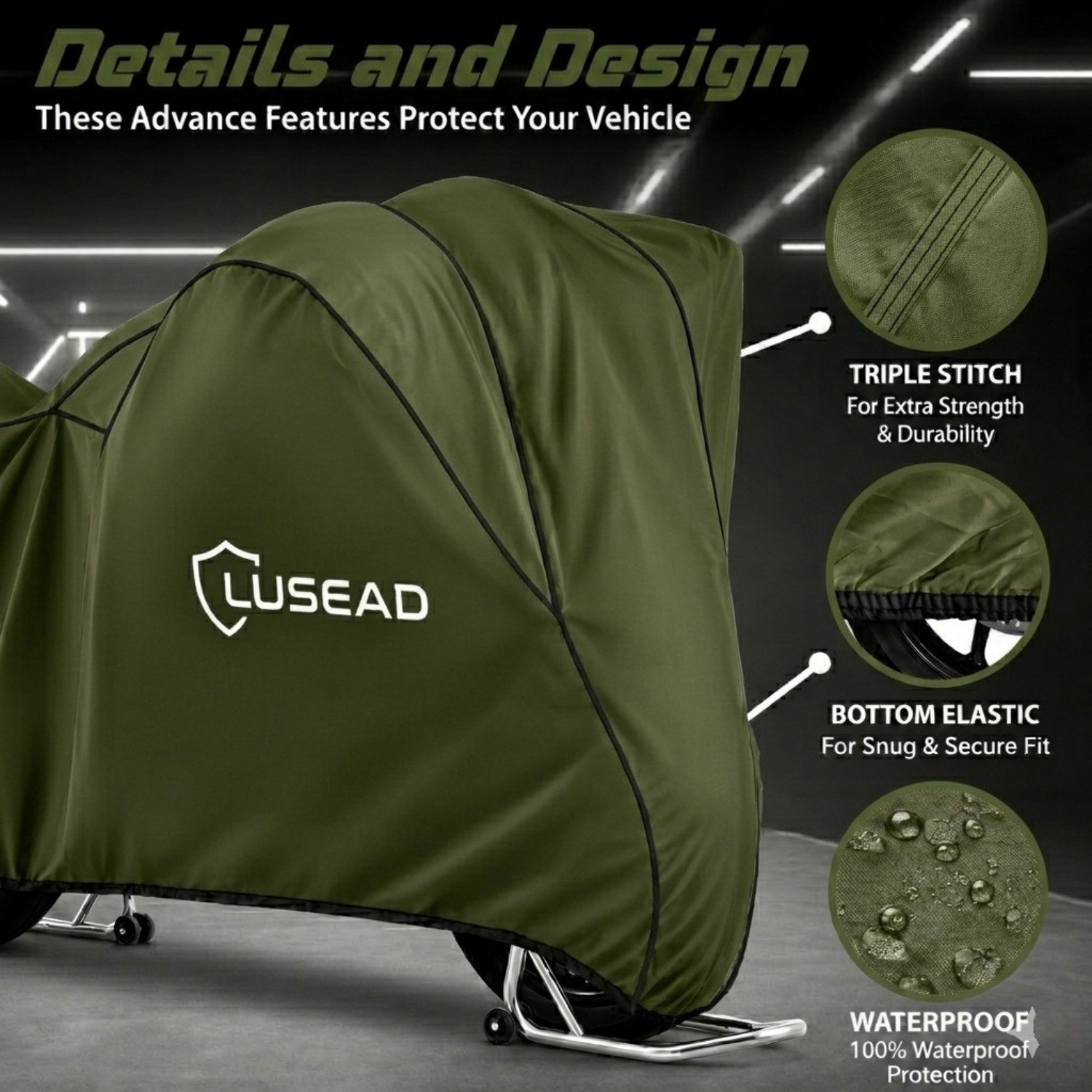 Image of Lusead Waterproof Two Wheeler Cover for Bajaj