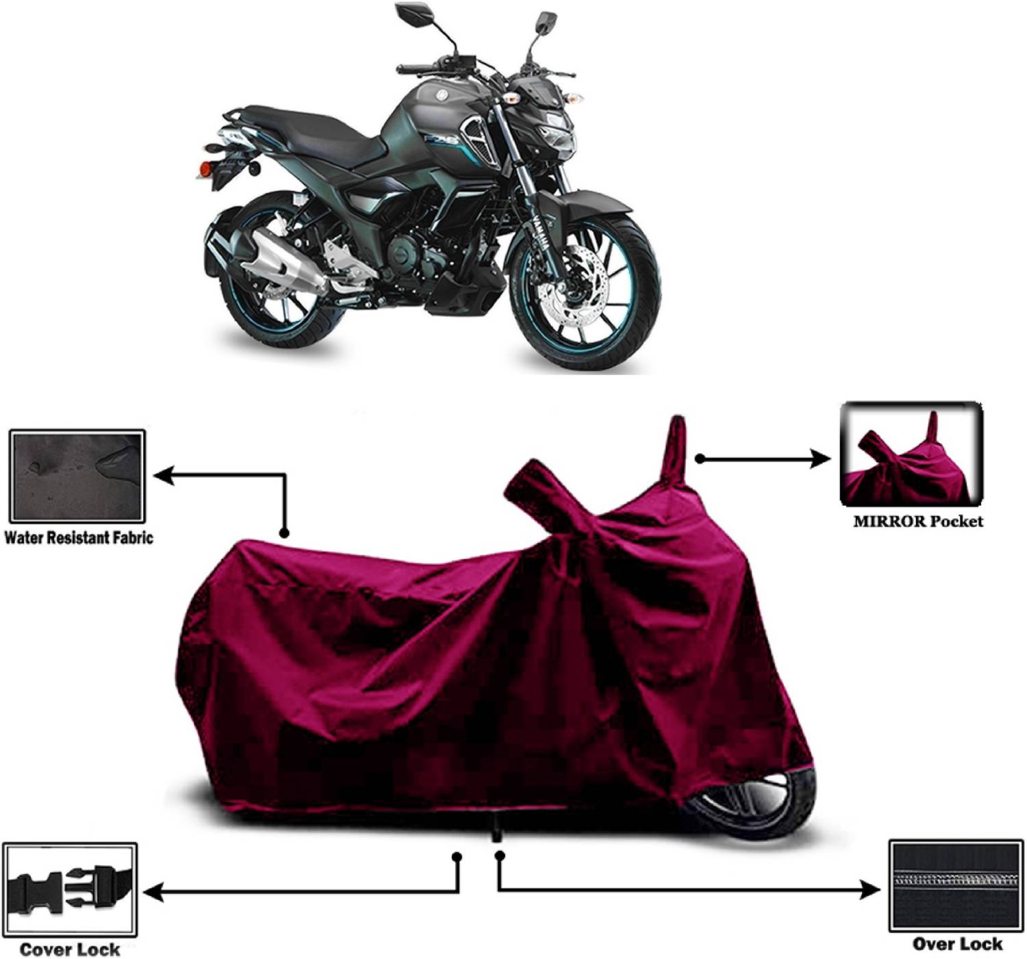 Amexride Two Wheeler Cover for Yamaha