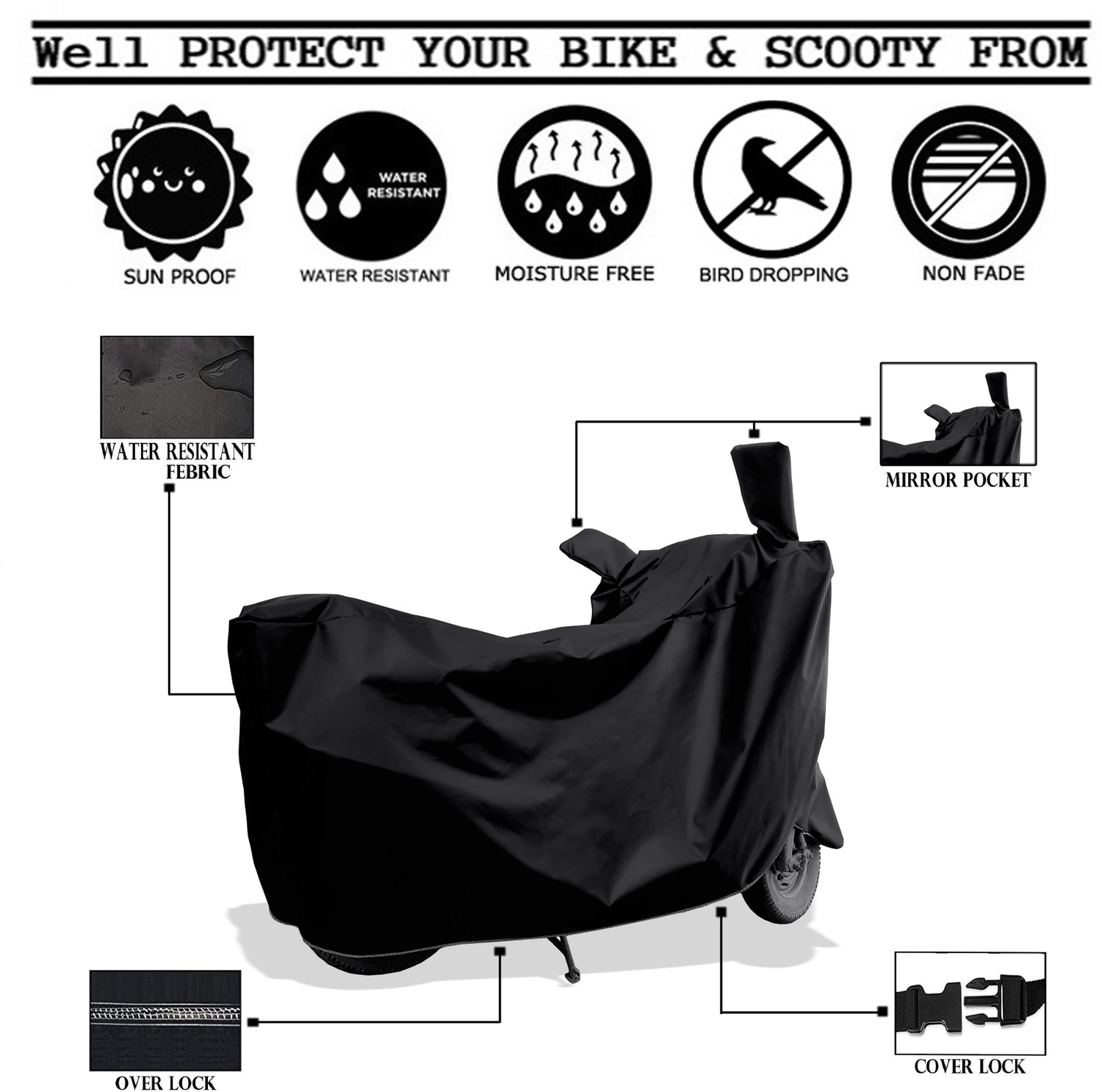 Image of Amexride Two Wheeler Cover for TVS
