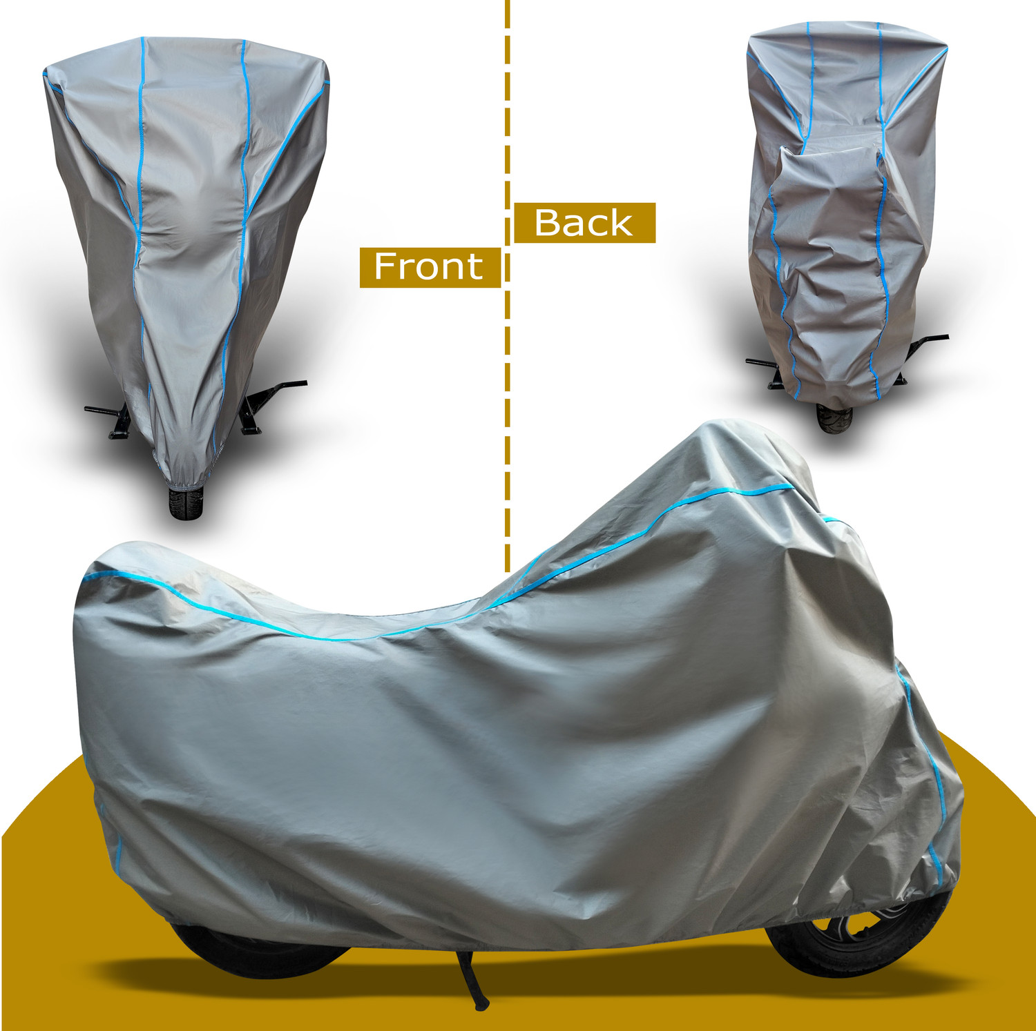 Image of HEARTCE Waterproof Two Wheeler Cover for Bajaj (Pulsar 220F, Grey)